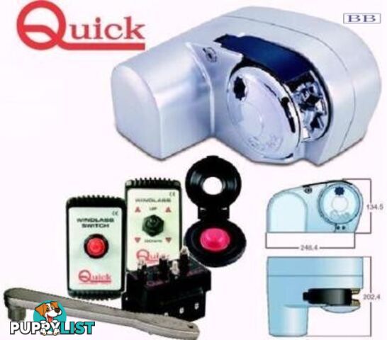 Quick anchor Winches Horizontal Winch - 500 watt std and FreeFall