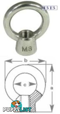 S/S Eye Nut M16