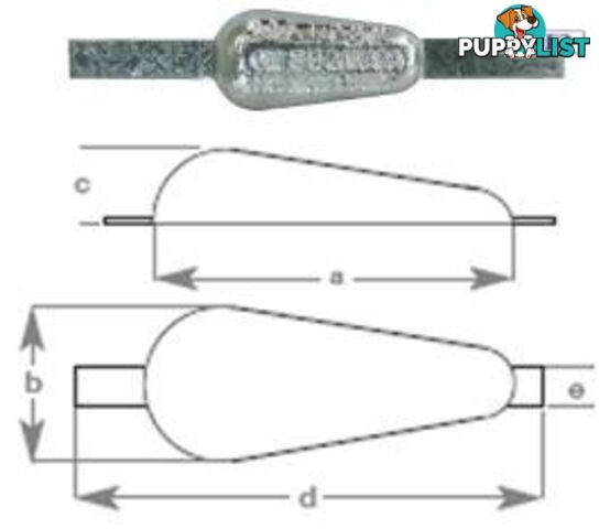 Tear Drop Anode Inc Strap 2.6kg