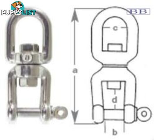 Eye & Fork Swivel Pin Dia 10mm