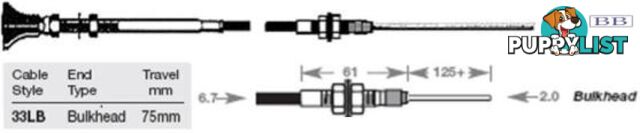 Teleflex NO Lock Cables Control Cables  33LB Control Cable - 1.00m