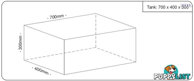 Water tank 700mm LONG x 400mm MID x 300mm SHORT  84 litre