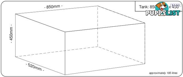 Water tanks 850mm LONG x 520mm MID x 450mm SHORT 185 litre