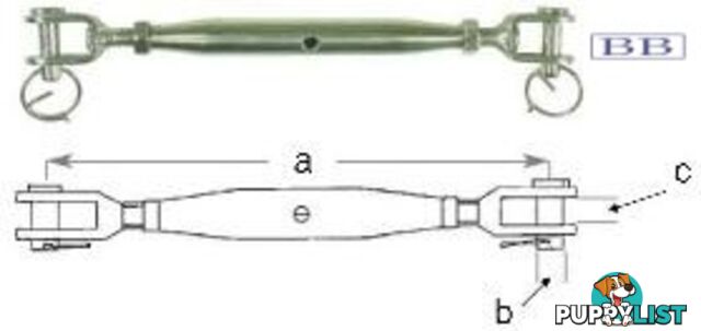 Turnbuckle Fork - Fork M5