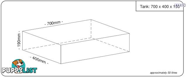 Water tank 700mm LONG x 400mm MID x 190mm SHORT  53 litre