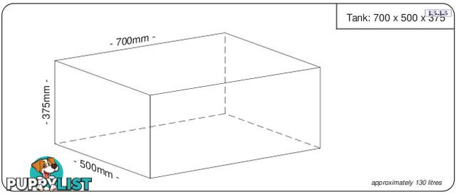 Water tanks 700mm LONG x 500mm MID x 375mm SHORT 120 litre