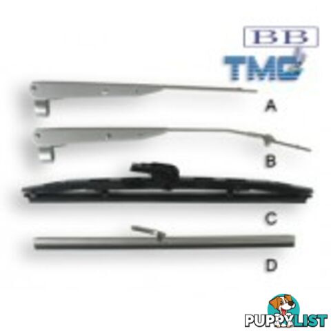 Black Poly Curved Wiper Blade, 305mm