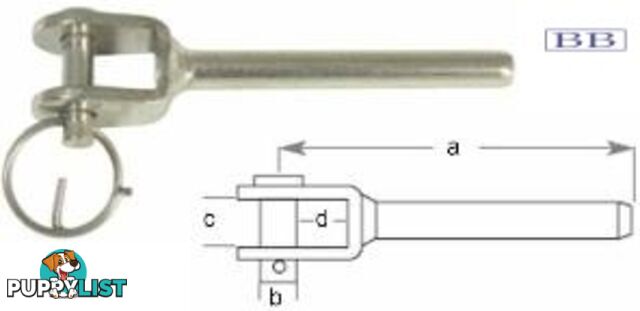 SWAGE Fork Terminals to suit 2.5mm (3/32") TO 1/4