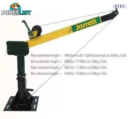 Back saver cranes by Jarret 300kg Jarrett Backsaver Crane Lift and Turn (std colour) F12643R