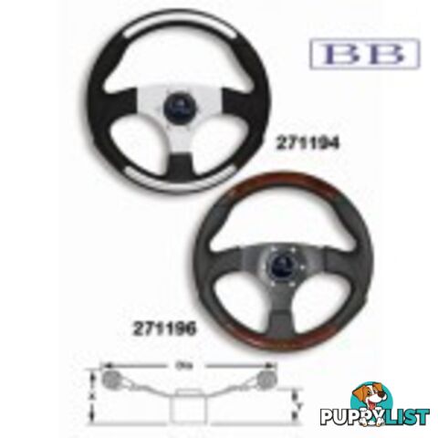 Boat steering wheel Fantasy Wheel - Black/wood insert