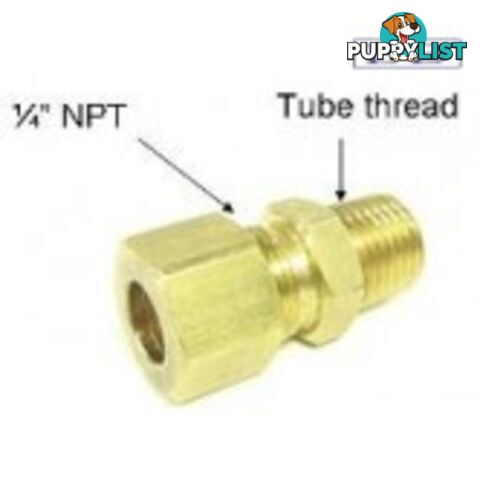 Connector Fitting 1/4" NPT to 3/8" tube thread