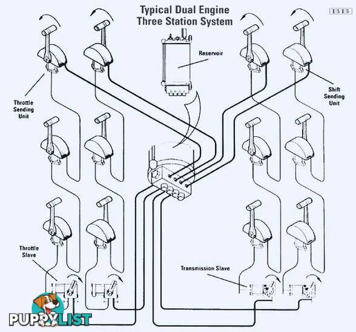 Hynautic twin engine, single station, ball handle Hynautic Seastar