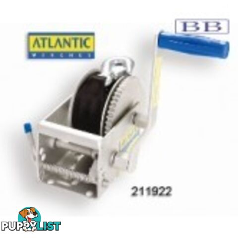 Atlantic Winch 5/1:1 with 7.5m x 5mm soft rope and hook