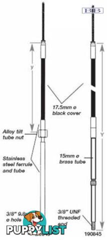 D0345 - TFX steering cable - 6.00m