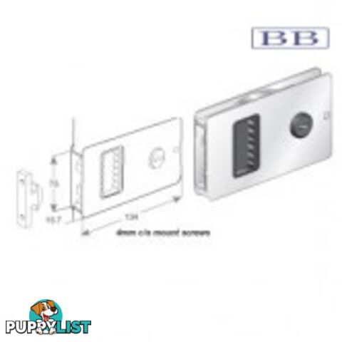 Flush Sliding / BiFold Door Lock - White Alloy