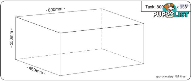 Water tanks 800mm LONG x 450mm MID x 350mm SHORT 120 litre