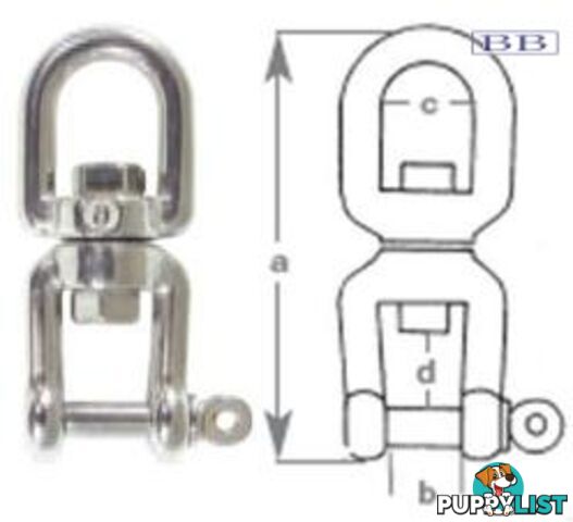 Eye & Fork Swivel Pin Dia 6mm