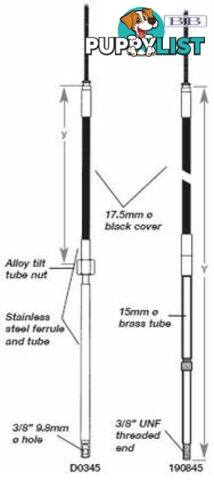 190845 - TFX steering cable - 7.25m