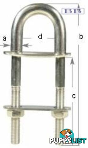 'U' Bolt Stepped 76mm