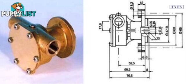 Cooling pump JH-F4B9-10-35098-01 generic replacement pump Volvo