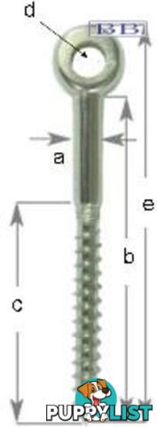 Eye Head Lag Screw - 6mm