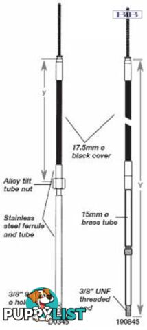 190845 - TFX  steering cable - 2.75m