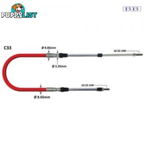 Teleflex Miacable (3') Replaces CC330Control Cables 3ft to 24ft