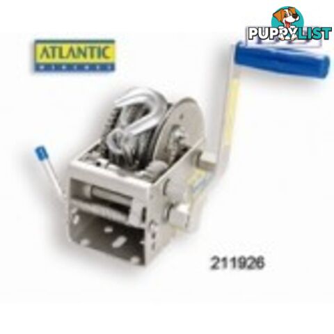 Atlantic Winch 10/5/1:1 with 7.5m x 5mm soft rope with s/s hook