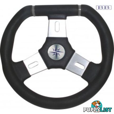 Boat steering wheel ELBA three spoke aluminium 2 sizes