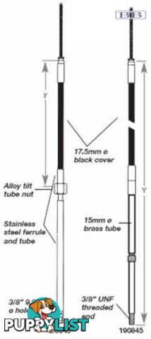 190845 - TFX  steering cable - 2.50m