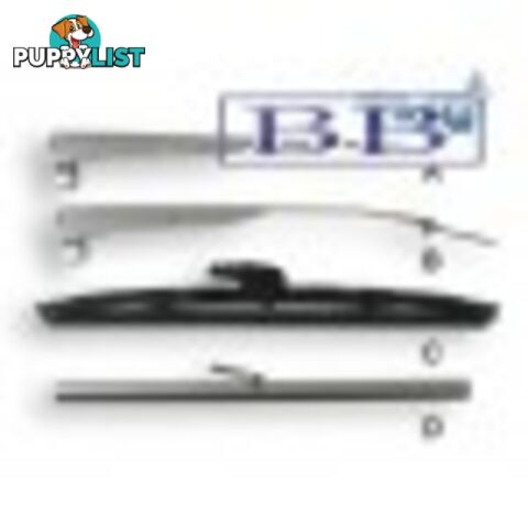 Black Poly Curved Wiper Blade, 460mm