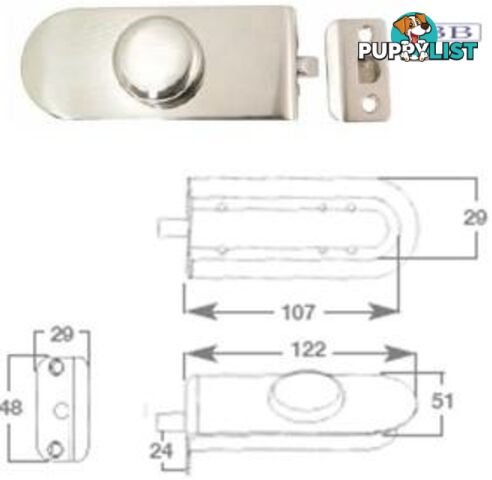 Transom Door Latches - 316 Stainless Steel