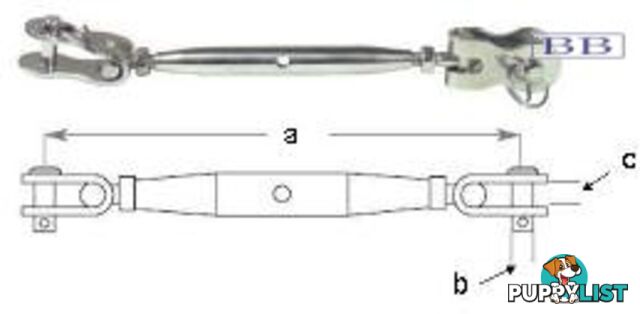 Turnbuckle Toggle - Toggle M8 Thread