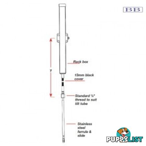 Teleflex Rack steering Single Cable 12- 23ft 281312