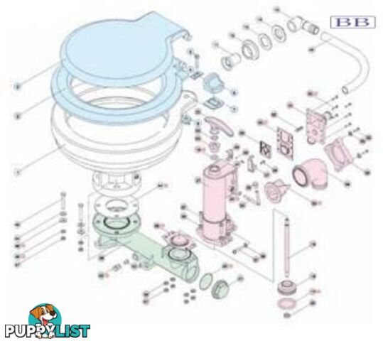 Toilet Pump assy  suit TMC complete manual pump 4 bolt base