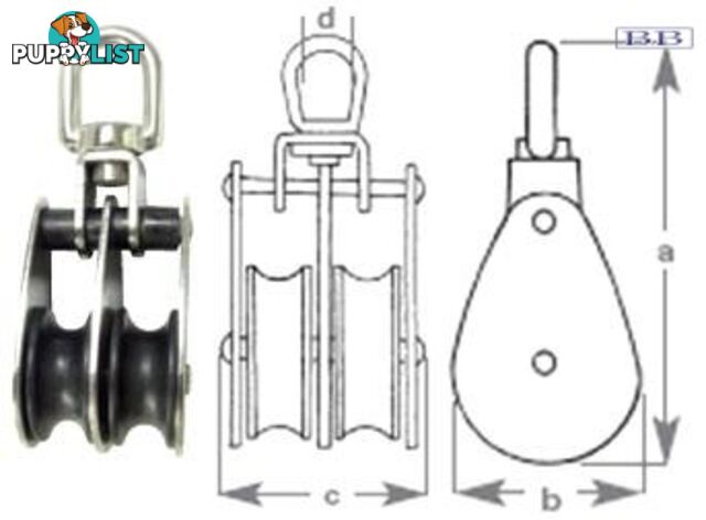 Double Cheek Block 12mm