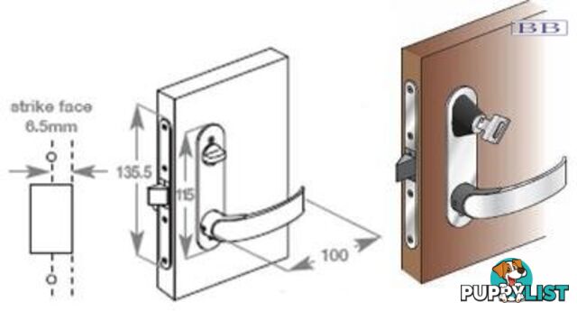 Offshore Mortise Locksets - L in, White