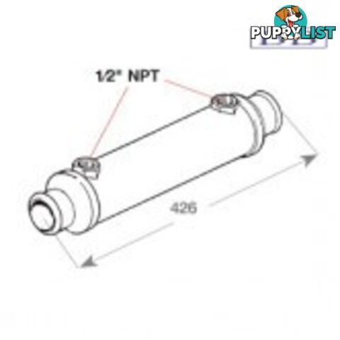 Oil cooler 6.25 kw - 50 mm Waterway