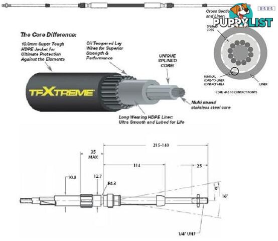 CC693 TFXTREME Control Cable 3.50m