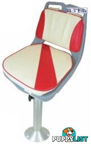 Bay Pedestal Seat - Off White & Red