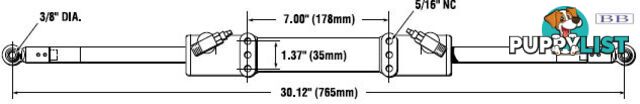 291006 Tandem Catamaran Outboard Steering Cylinder HC5343