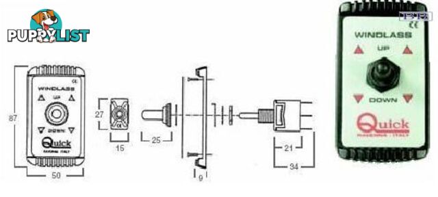 QUICK Winch Windlass Up-Down Remote Switch