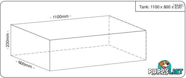 Water tanks 1100mm LONG x 600mm MID x 230mm SHORT 140 litre