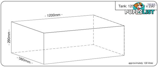 Water tanks 1200mm LONG x 380mm MID x 290mm SHORT 120 litre