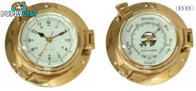 Marine Brass clocks / Barometer Porthole  - Small 186mm and Large 220mm