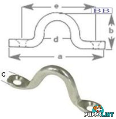 S/S Saddle 5mm c/s screws