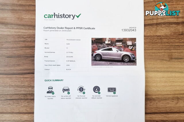 2008 Audi TT 2.0 TFSI 8J