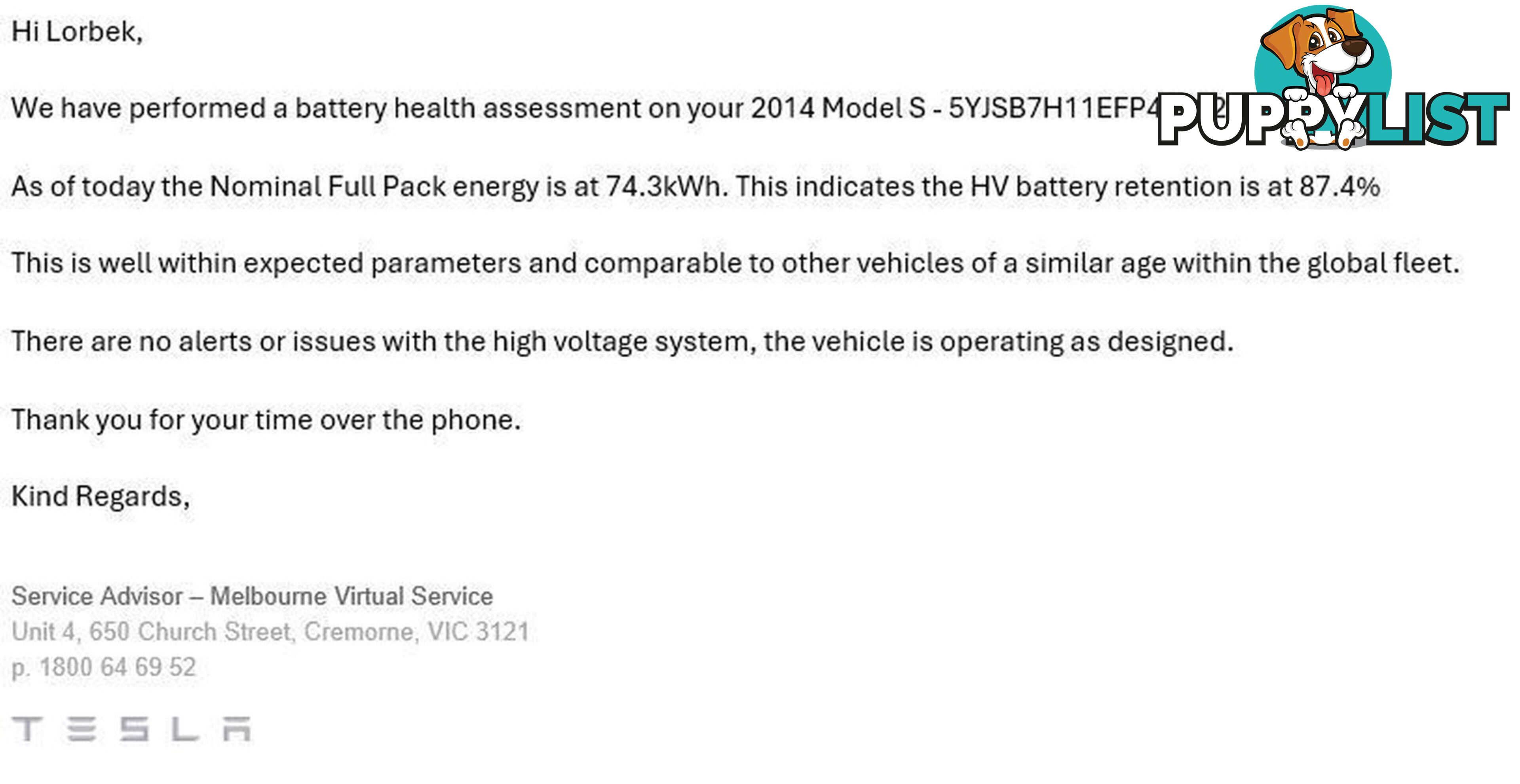 2014 Tesla Model S 85 