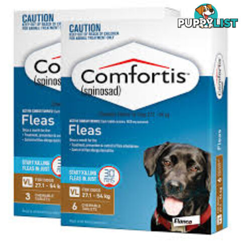 COMFORTIS chewable tablets - 6pk BROWN 27.1-54KG