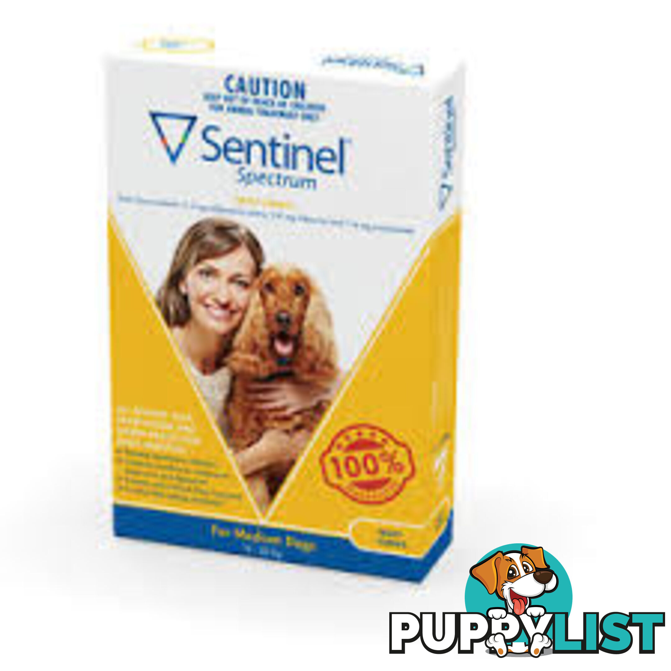 SENTINEL SPECTRUM CHEWS MEDIUM DOG 11-22KGS -Yellow- 3pk www.thepethouse,com.au